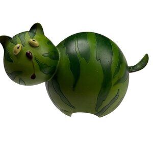 Watermelon Cat Enesco Home Grown Fruit Resin 2007 4008116  Green Figurine Decor